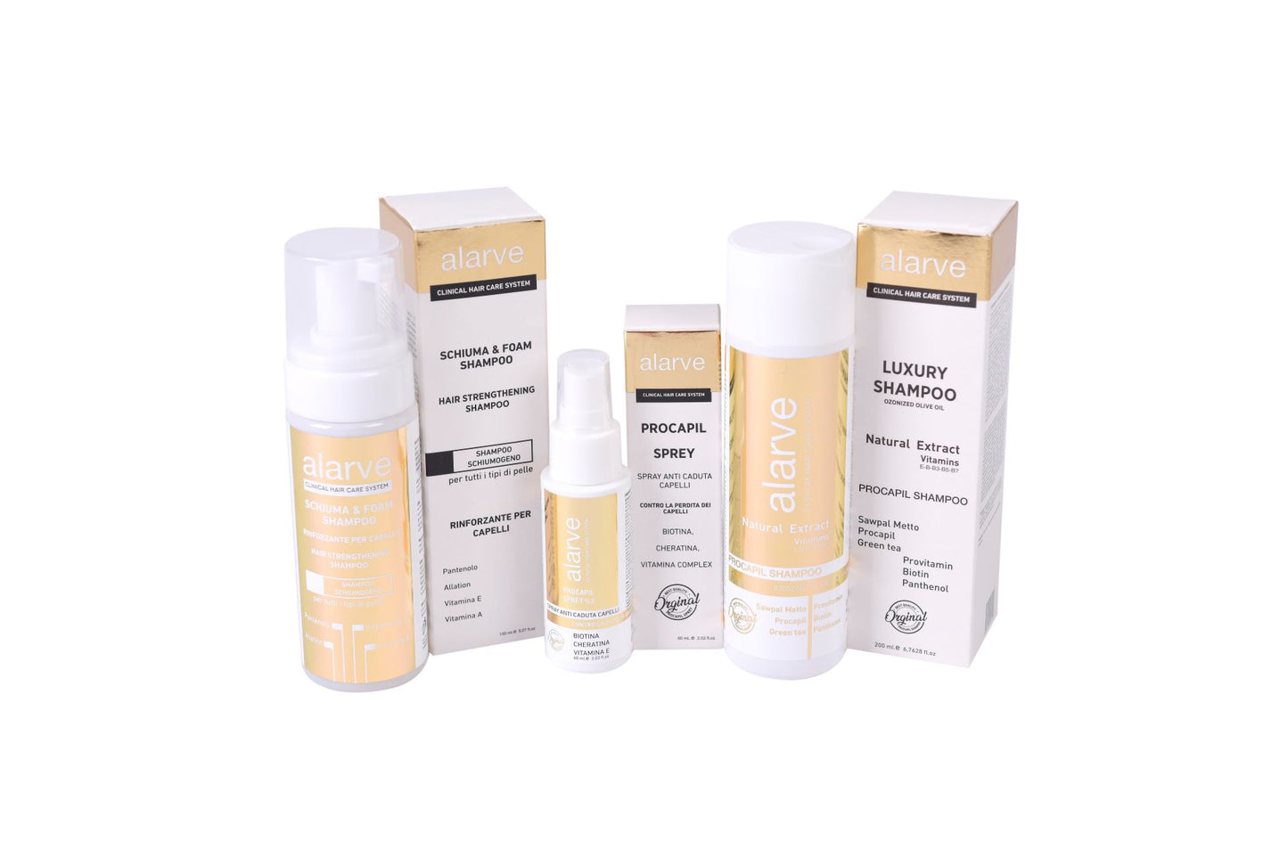 ALARVE LUXURY SHAMPOO | OZONIZED OLIVE OIL | PROCAPIL SHAMPOO